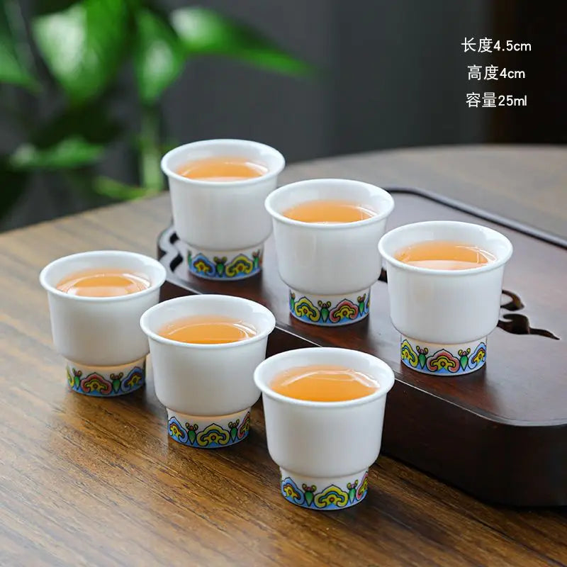 Service à thé kung fu porcelaine jade tasses
