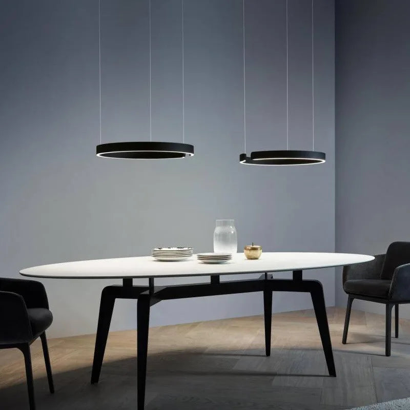 Lustre à anneau en c design allemand avec couleurs changeantes