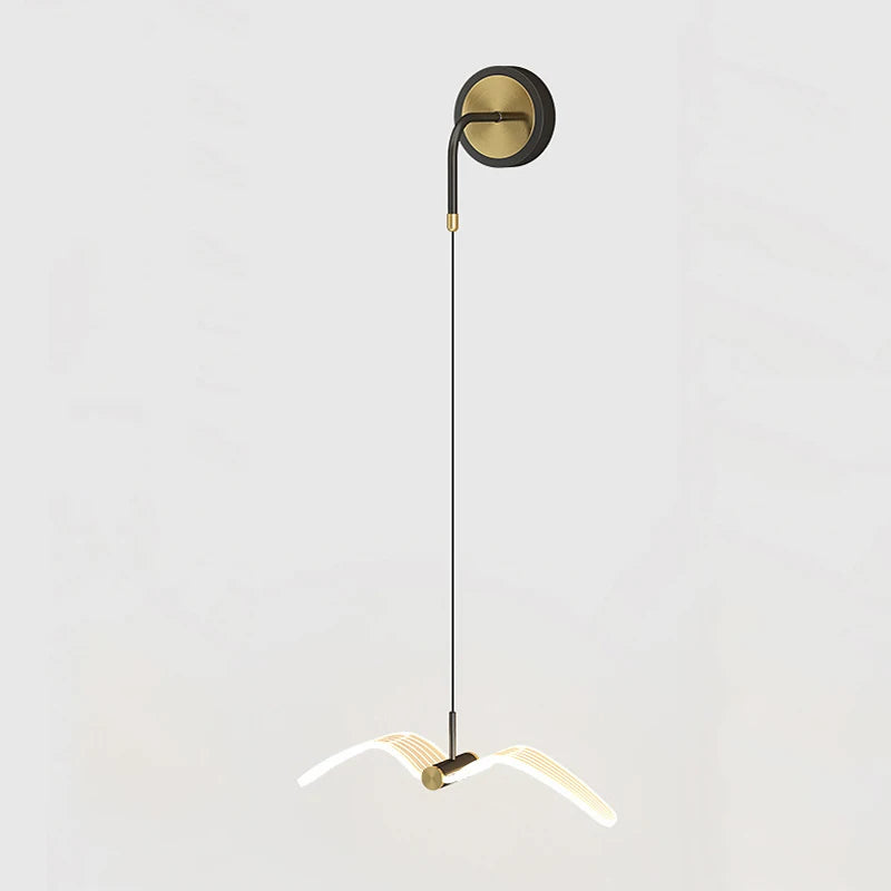 applique murale led créative mouette nordique éclairage allée - vue 5 sur 8