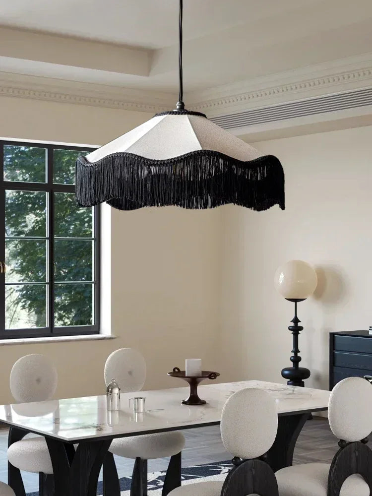 suspension en tissu rétro avec pompons pour décoration intérieure - vue 5 sur 8