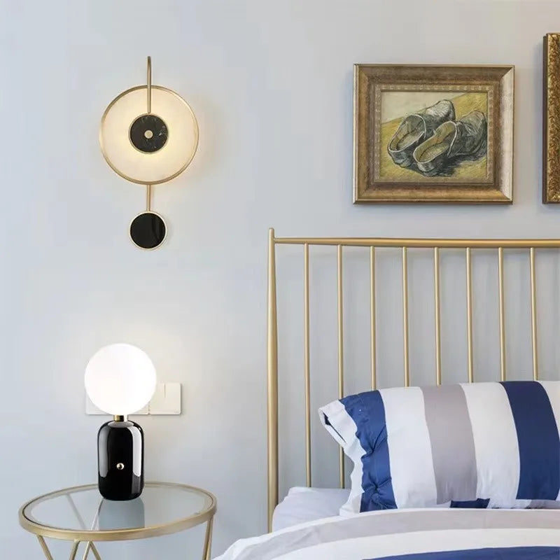 Nordic light luxury strip bubble glass wall lamp designer decorates bedroom bedside lamp, living room background wall wall lamp - vue 6 sur 11