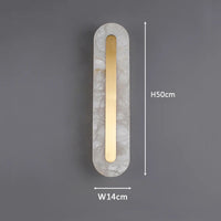 applique murale led de luxe en marbre naturel ovale rectangulaire