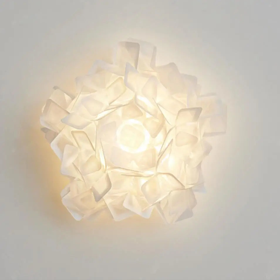 Moderne LED-Wandleuchte aus Acryl mit weißer Blume – romantisches Design - vue 5 sur 6