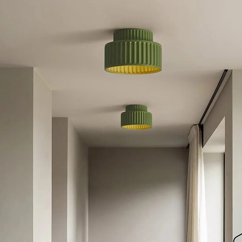 plafonnier led nordique crémeux décor maison luminaire - vue 3 sur 9