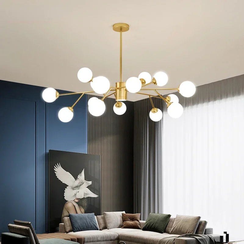 lustre led design élégant pour éclairage intérieur moderne - vue 3 sur 16