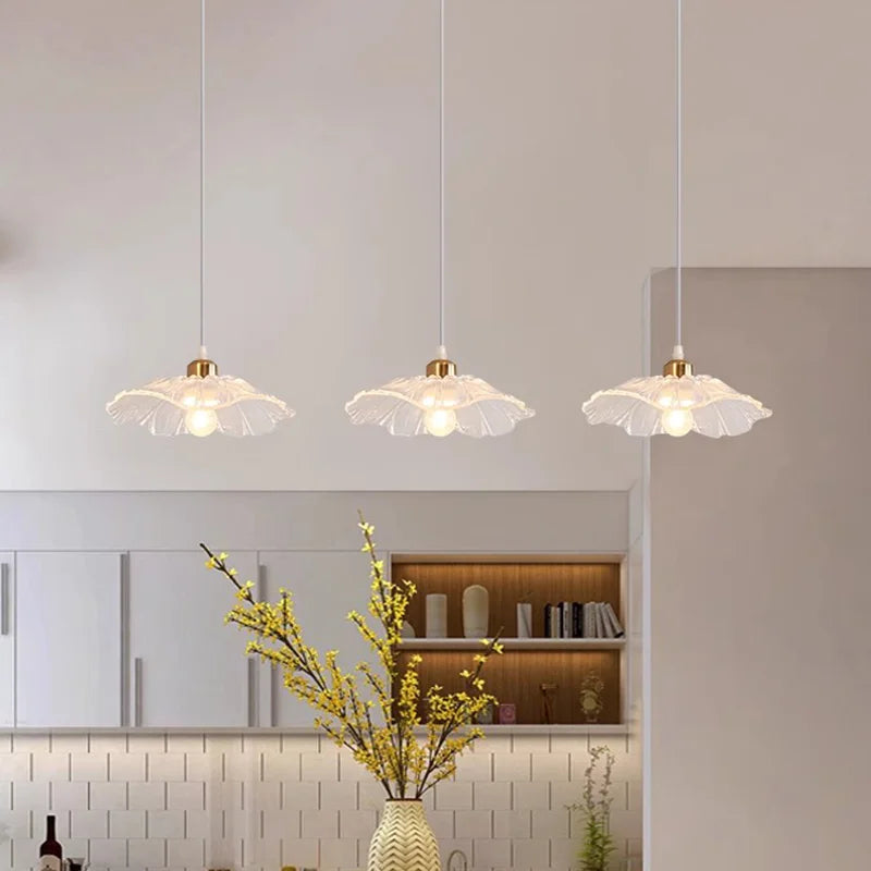 lustre nordique led en forme de fleur de lotus - vue 5 sur 15