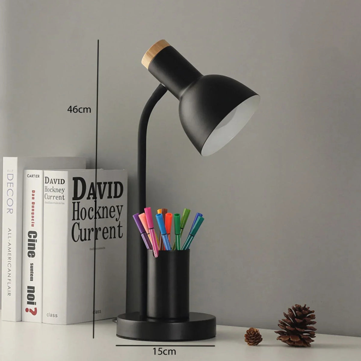 lampe de bureau créative nordique avec porte-stylo led décoratif