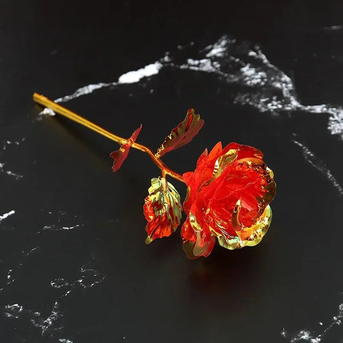fleur de rose en feuille artisanale pour la saint-valentin - vue 14 sur 14