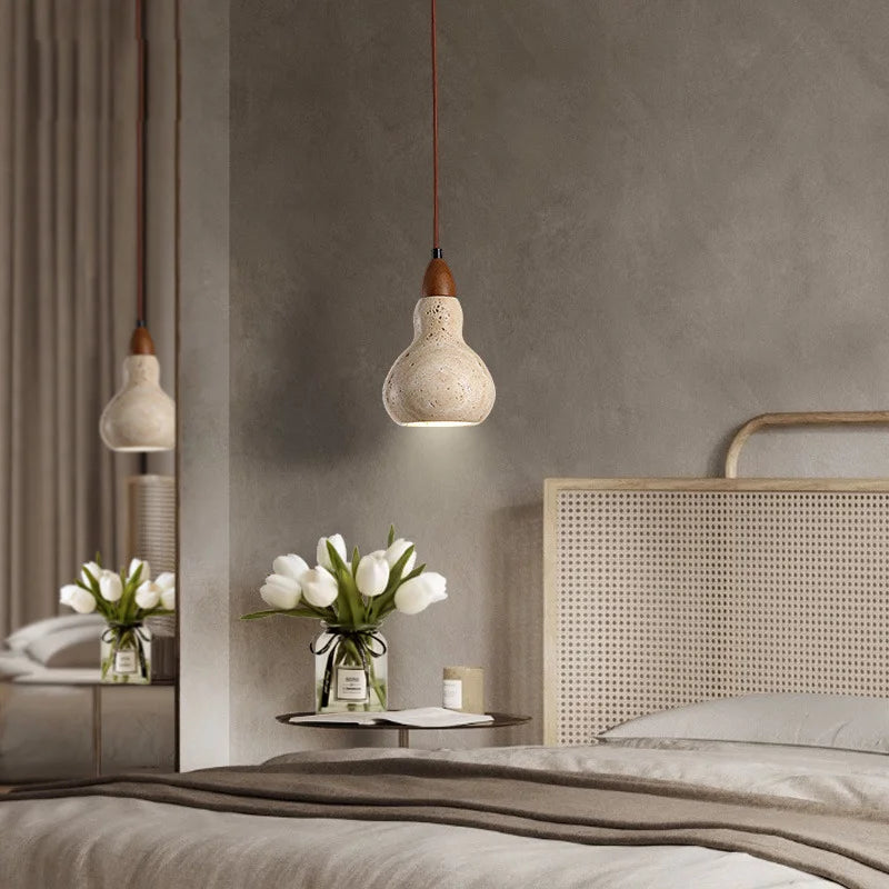 lustre suspendu vintage en pierre naturelle avec led - vue 3 sur 6