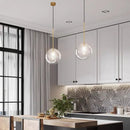Boule de verre suspension LED éclairage cuisine salle à manger Restaurant lampe suspendue chambre chevet plafond lustre hôtel décoration