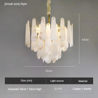Luxuriöse Pendelleuchte aus Marmor und Kupfer im minimalistischen chinesischen Stil