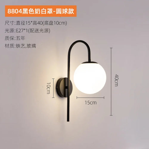 Kreative LED-Wandleuchte mit Glaskugel für Wohnzimmer und Flur