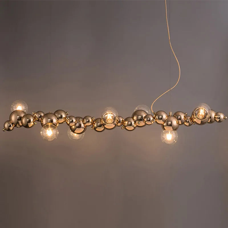 lustre moderne créatif en boule de bulles style nordique chromé - vue 2 sur 9