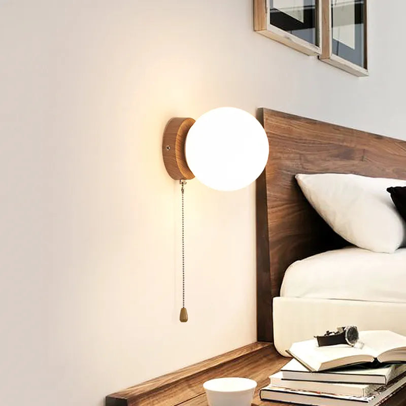 applique murale led verre nordique interrupteur créatif couloir chambre ventes usine - vue 4 sur 7