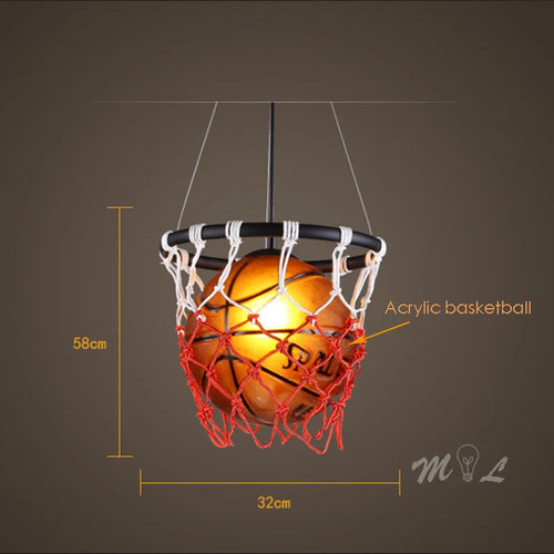 suspension en acrylique avec design panier de basket-ball - vue 6 sur 8