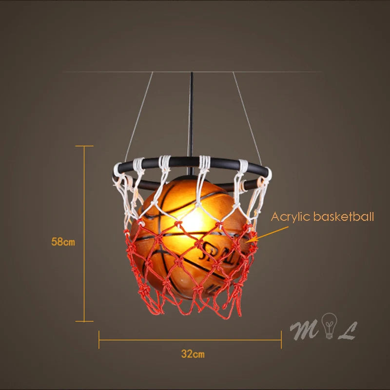 suspension en acrylique avec design panier de basket-ball - vue 6 sur 8