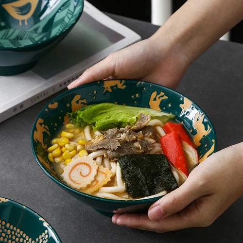 Bol ramen en céramique motif floral 1 2l