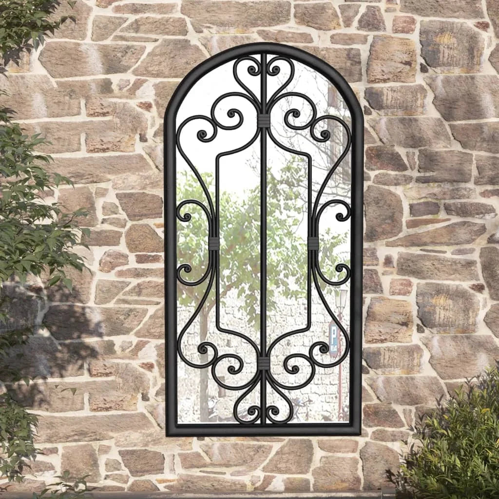 70x30 cm Black Garden Mirror for Outdoor Use, Home Decoration Wall Wall Decoration Living Room Decoration