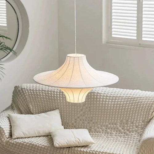 Moderne Pendelleuchte aus Seide für Wohnzimmer - vue 3 sur 8