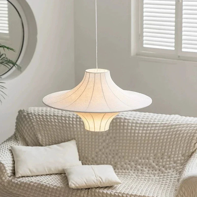 Moderne Pendelleuchte aus Seide für Wohnzimmer - vue 3 sur 8