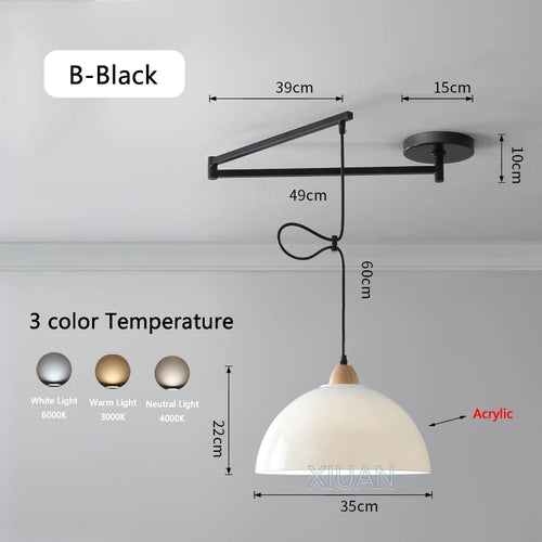 Moderne LED-Pendelleuchte mit schwenkbarem Arm - vue 30 sur 30