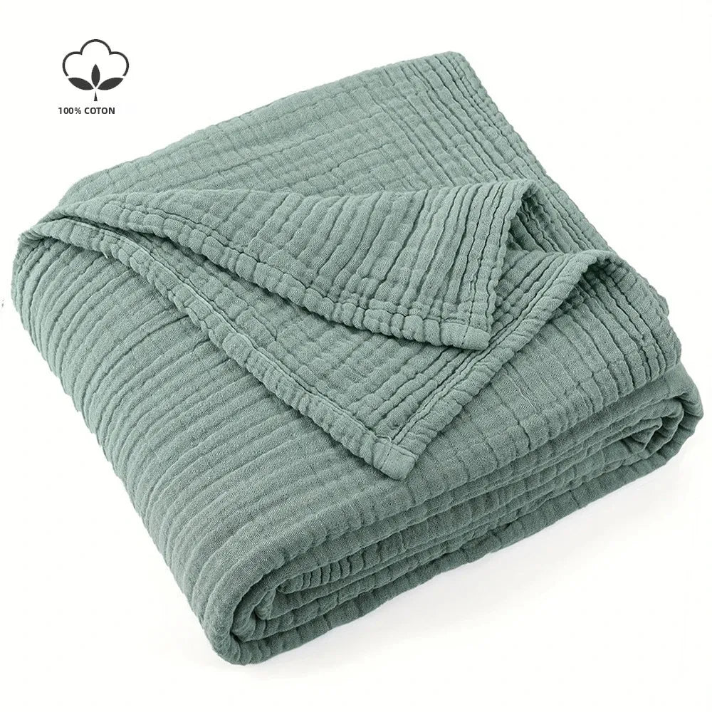 plaid mousseline coton leger boheme canape lit - vue 2 sur 7