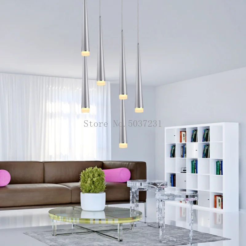 Suspension conique led moderne pour plafond avec décor artistique - vue 2 sur 6