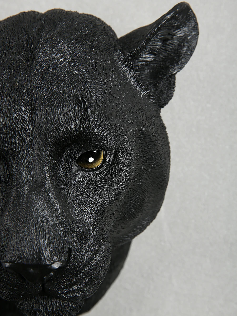 Vintage Wandleuchte Leopard aus schwarzer Kunstharz im nordischen Design - vue 5 sur 7