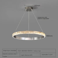 suspension en cristal luxueuse en acier inoxydable moderne
