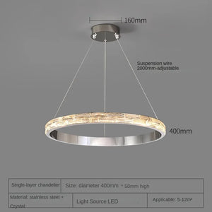 Luxuriöse Kristall-Pendelleuchte aus modernem Edelstahl