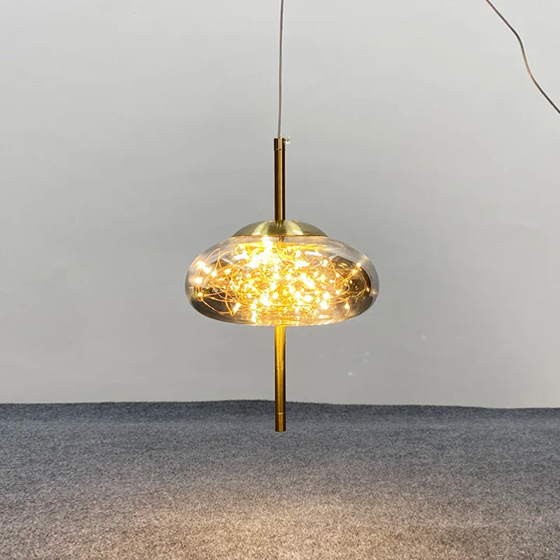 Suspension design LED de luxe en verre - vue 3 sur 14