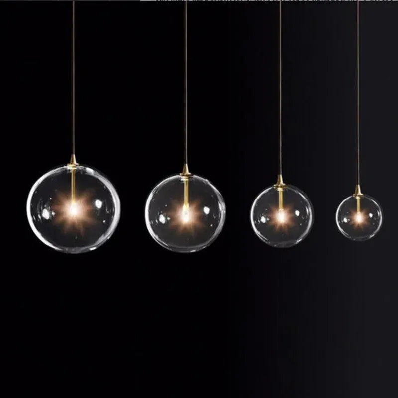 lustre en verre transparent design nordique pour décoration intérieure - vue 3 sur 10