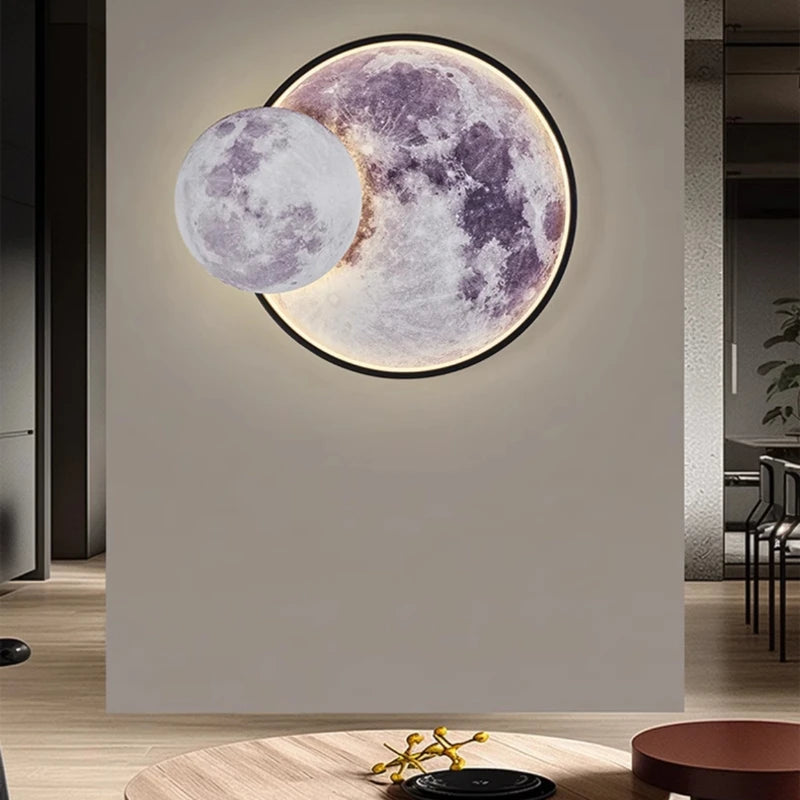 applique murale ronde lune moderne décorative pour intérieur et cadeau - vue 5 sur 8