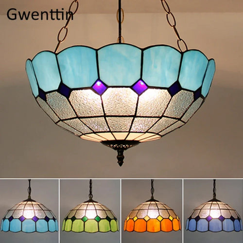 Pendelleuchte aus Buntglas im Tiffany-Stil für Ihre Inneneinrichtung - vue 2 sur 26