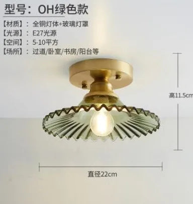 Nordische LED-Deckenleuchte Vintage aus Glas für modernes Interieur