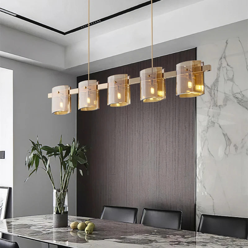 lustre moderne en verre fumé pour une décoration élégante - vue 3 sur 16