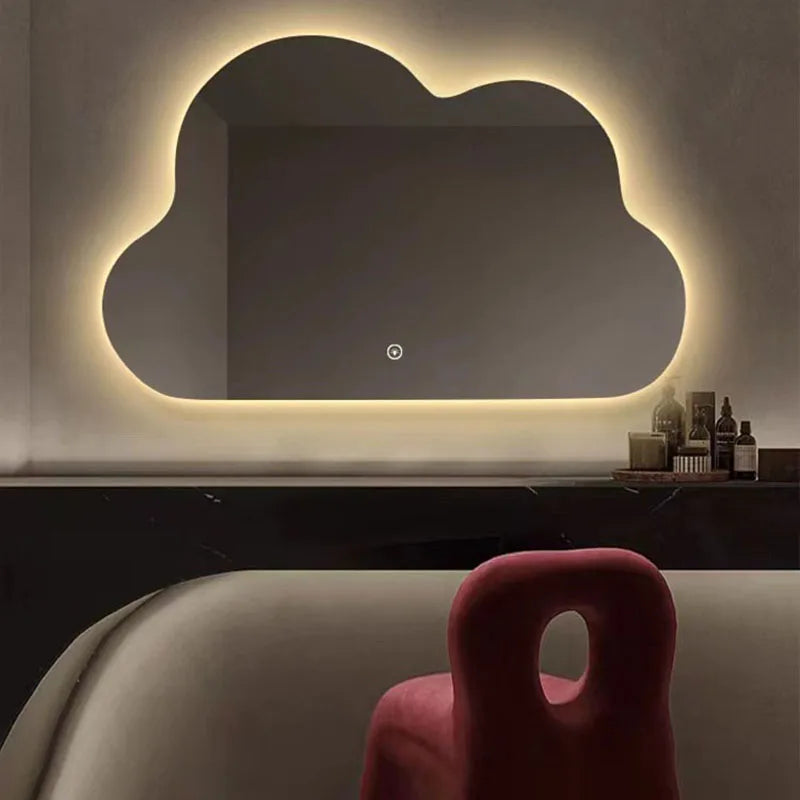 miroir nuage horizontal de luxe avec éclairage led pour maquillage - vue 3 sur 8