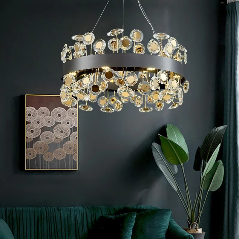 lustre en cristal design italien pour décoration intérieure élégante - vue 3 sur 8