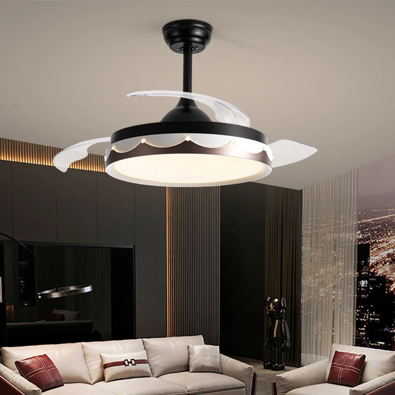 ventilateurs de plafond modernes avec éclairage télécommande design élégant - vue 4 sur 12