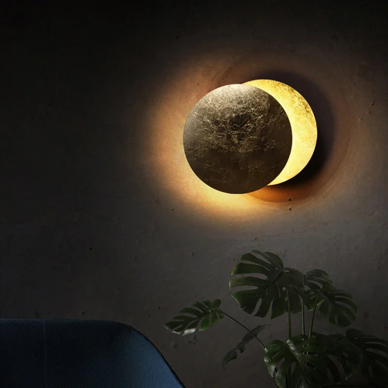 applique murale ronde moderne éclairage mural éclipse décorative - vue 5 sur 12