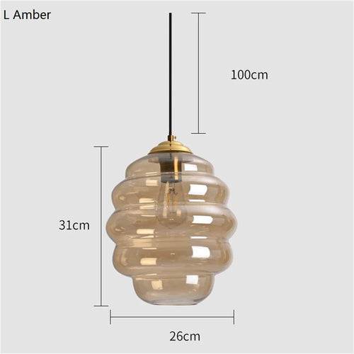 Moderne Pendelleuchte aus nordischem Glas mit Kugelschirm - vue 10 sur 15