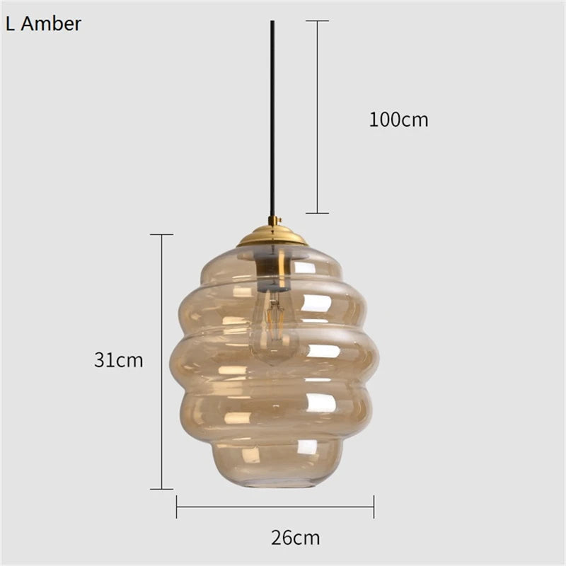 Moderne Pendelleuchte aus nordischem Glas mit Kugelschirm - vue 9 sur 15