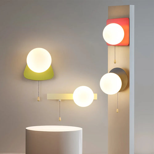 applique murale nordique en verre avec interrupteur éclairage intérieur décoratif