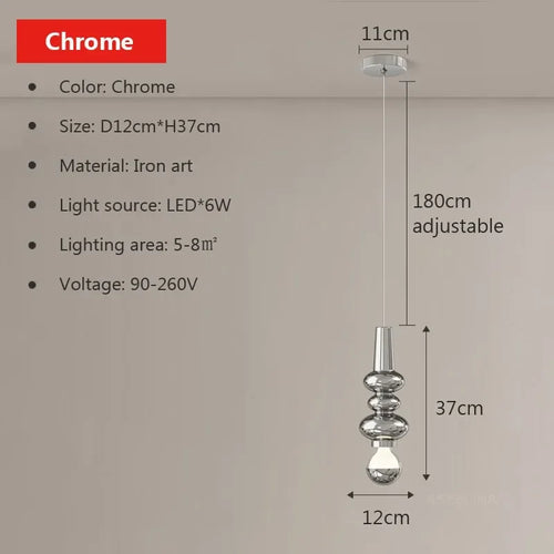 Minimalistische nordische LED-Pendelleuchte für elegantes Interieur - vue 9 sur 12
