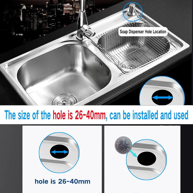 distributeur de savon inox rechargeable pour cuisine - vue 4 sur 14