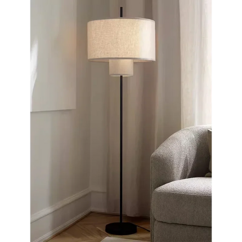 Moderner LED-Stehleuchte aus chinesischem Stoff im nordischen Minimalismus - vue 2 sur 8