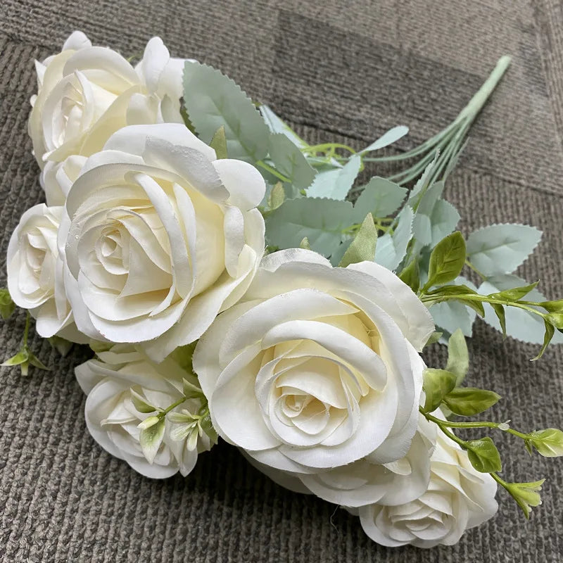 bouquet de roses artificielles en soie décoration florale élégante