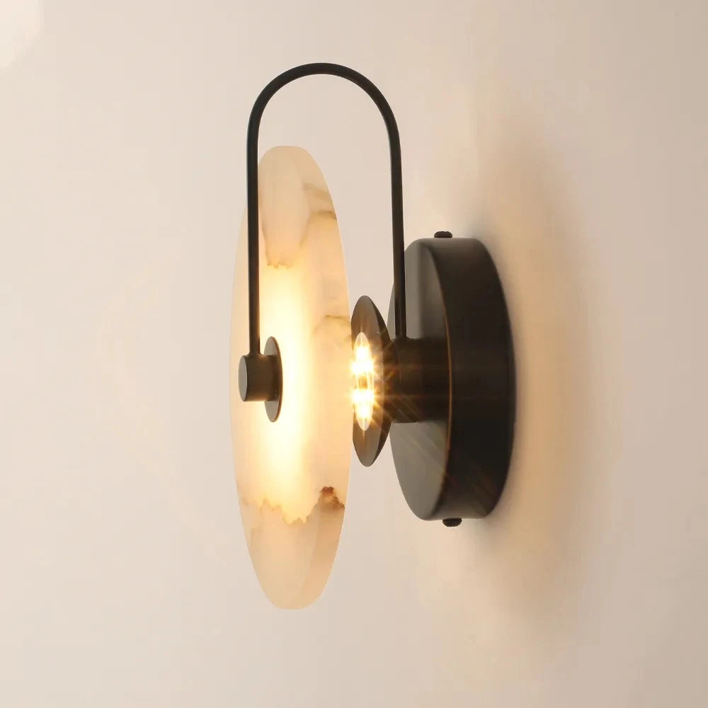 Applique murale en marbre décor à la maison décoration murale abat-jour en marbre applique murale LED luminaires pour la décoration intérieure chambre lampes LED - vue 4 sur 14