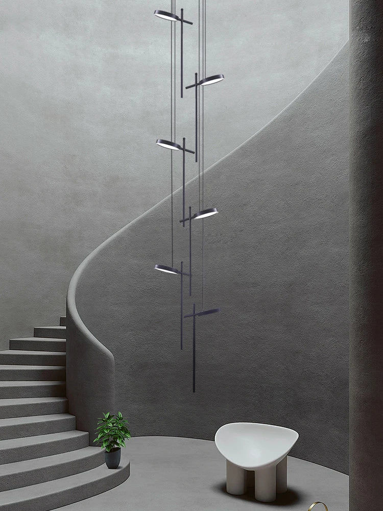 lustre moderne suspendu en acrylique design créatif 2023 à LED - vue 5 sur 17