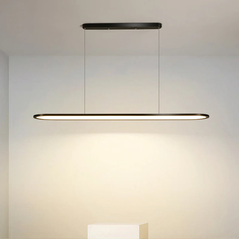 lustre moderne nordique simple led rectangulaire pour bar - vue 4 sur 22